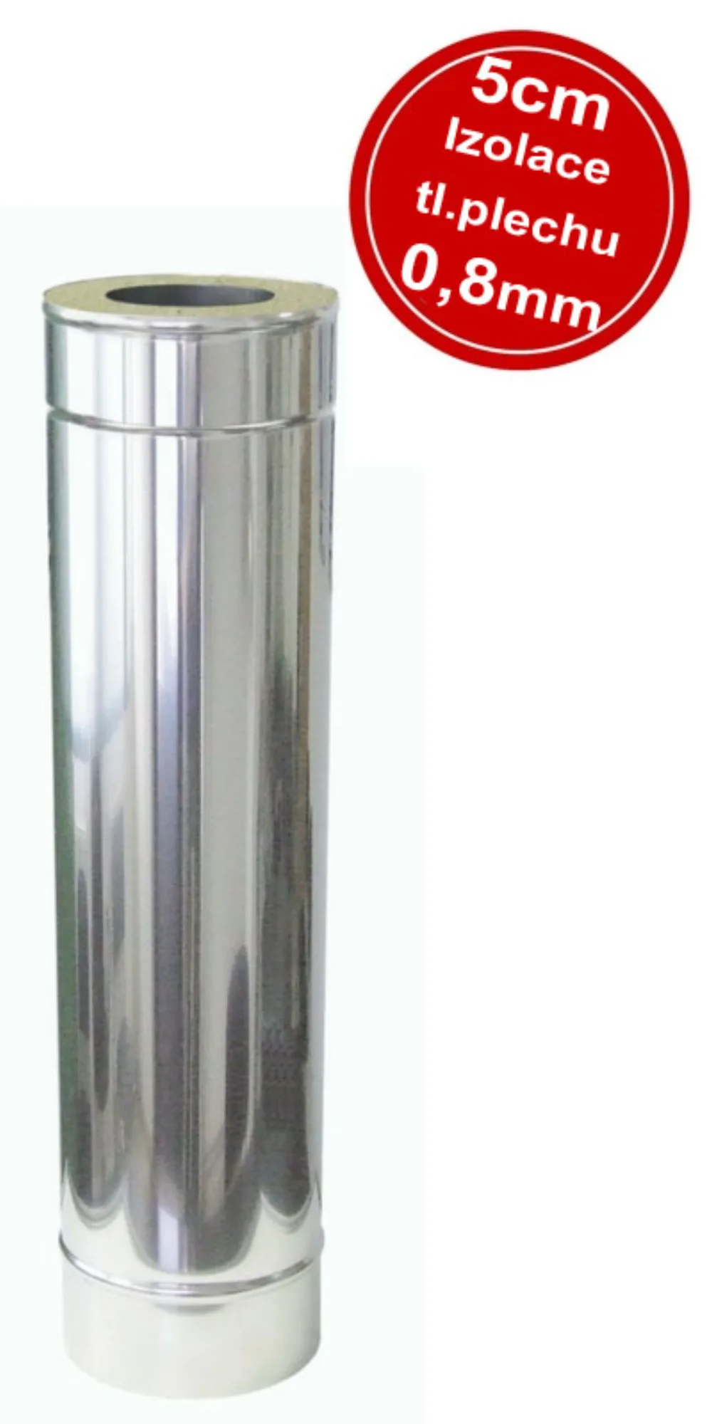 IZOL nerezová rúra 150/1,0m/0,8 – rad IZOL, Ø 150 mm, hrúbka 0,8 mm